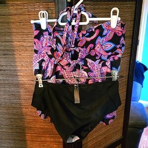 Stylish Paisley Halter Bikini Set